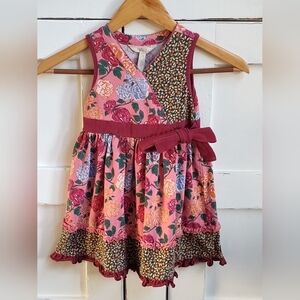 Matilda Jane Girl's Floral Faux Wrap Dress with Bow | Sleeveless | Size 4